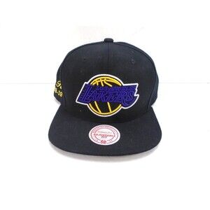 LA Lakers Mitchell & Ness Hat Cap Black Purple Snap back Adjustable Wool Blend